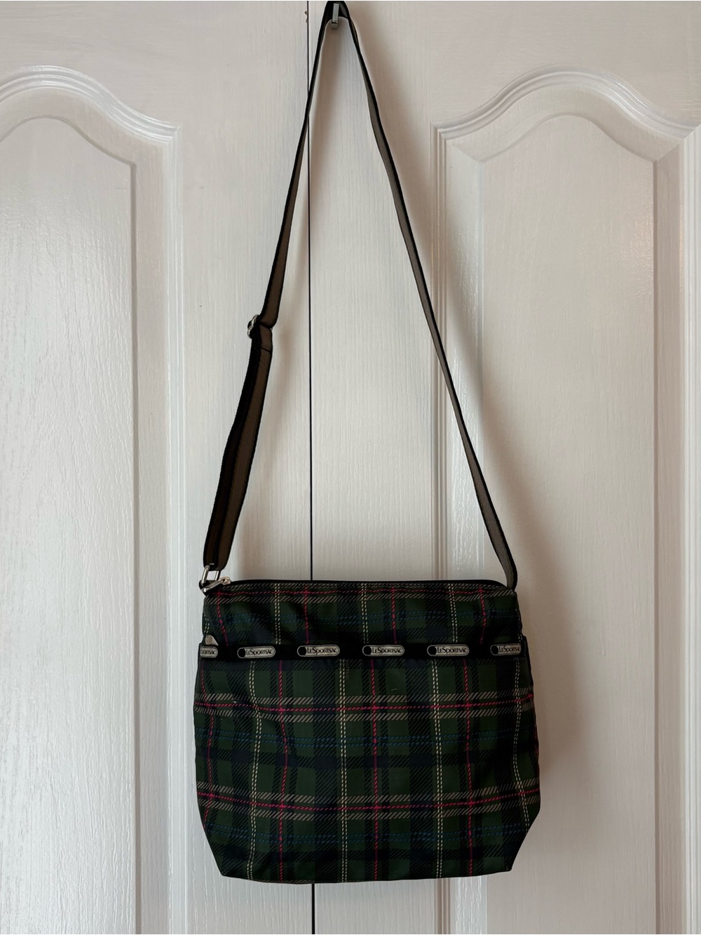 LeSportsac Plaid Crossbody 💚🤎 - Picture 3 of 5